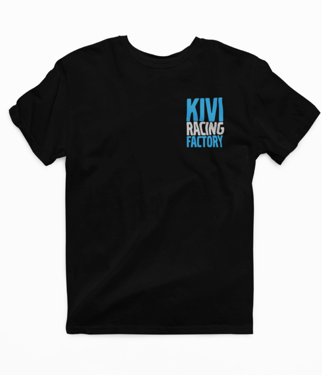 Koszulka z małym nadrukiem Kivi Racing Factory Black